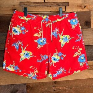 Polo by Ralph Lauren Red Floral Athletic Shorts